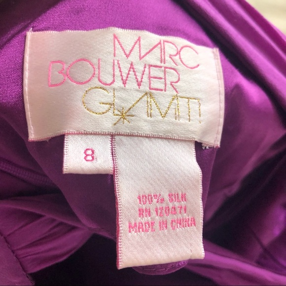 Marc Bouwer Glamit Orchid Halter Dress 100% Silk Chiffon Size 8 - Picture 3 of 3